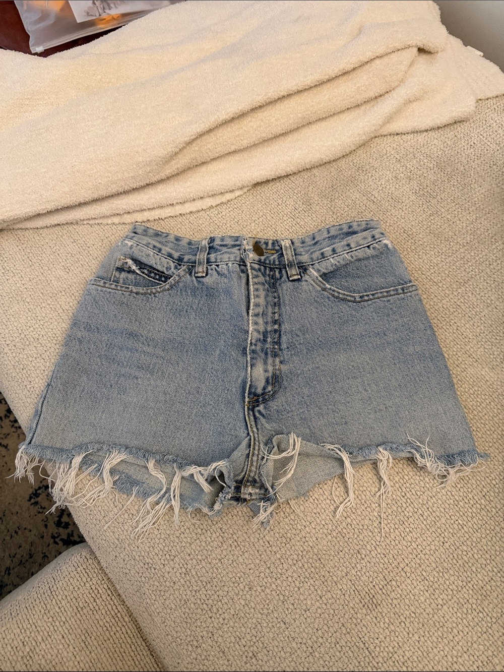 Georges Marciano for Guess Vintage High- Waisted Distressed Denim Shorts